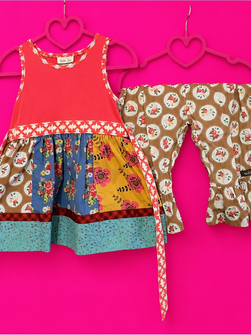 Matilda Jane Secret Fields Festive Florals with Cameo Big Ruffles. 18 mo